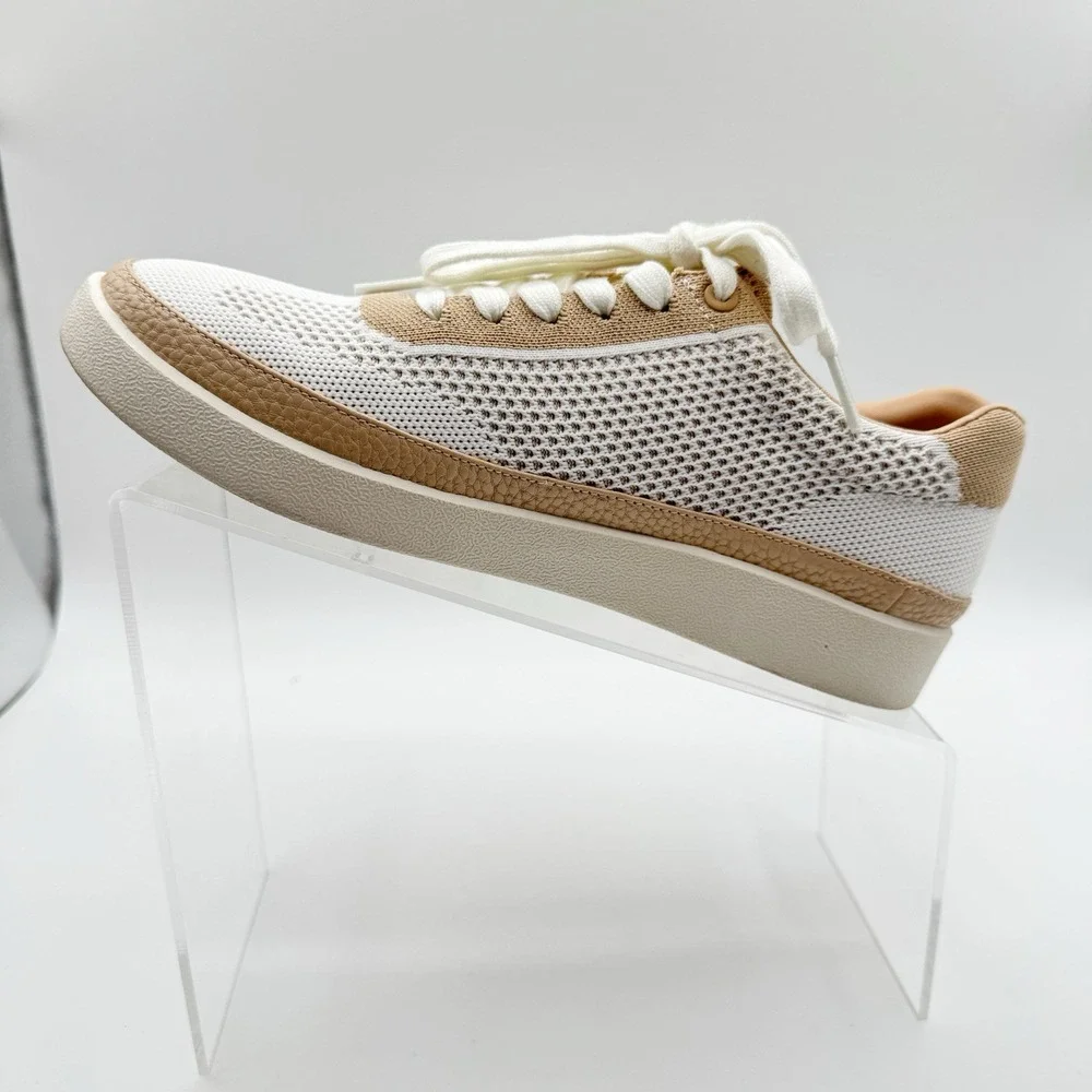 Vionic Galia Women's Knit Sneakers 7.5 Tan Comfort Casual Travel Walking Shoes